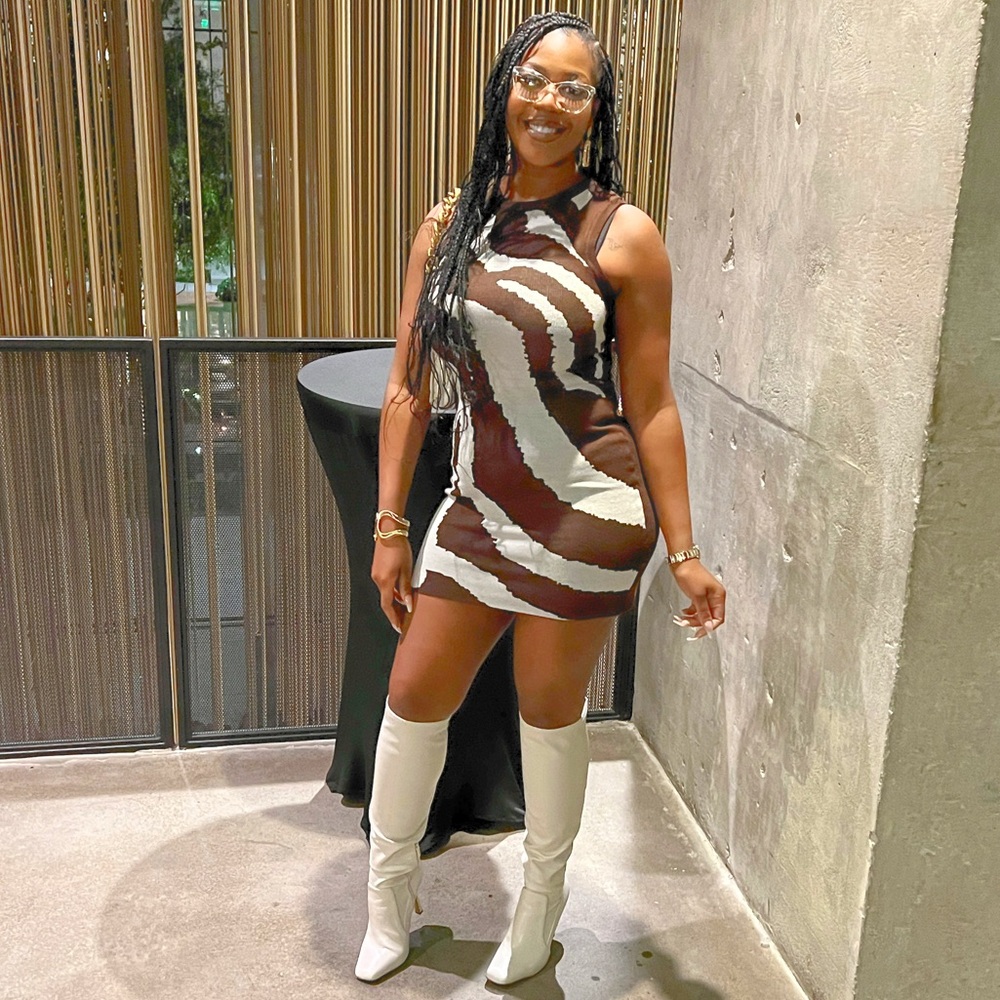 Zebra striped dress